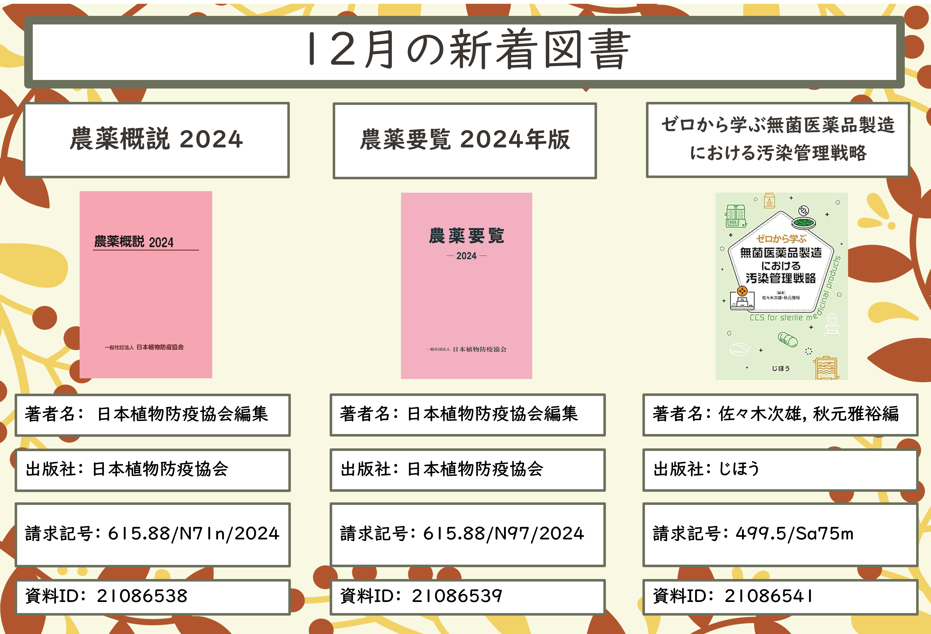 １２月の新着図書①