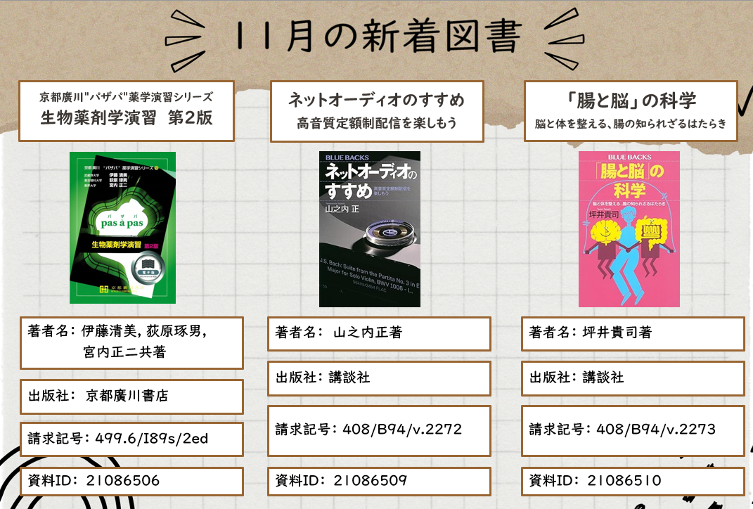 １１月の新着図書⑤