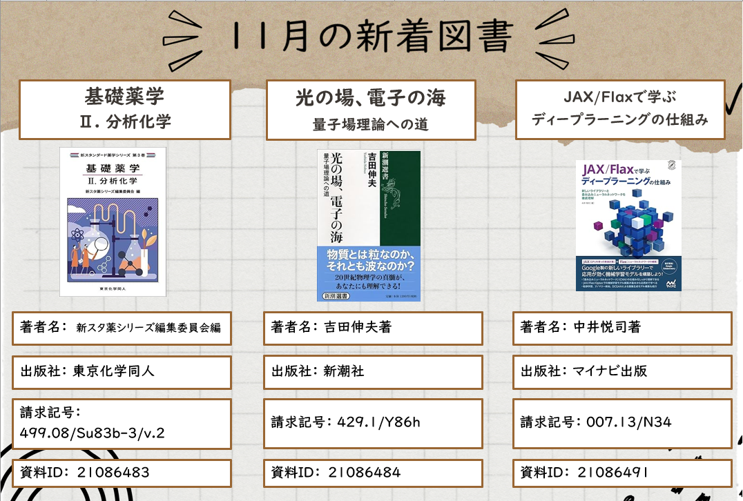 １１月の新着図書①